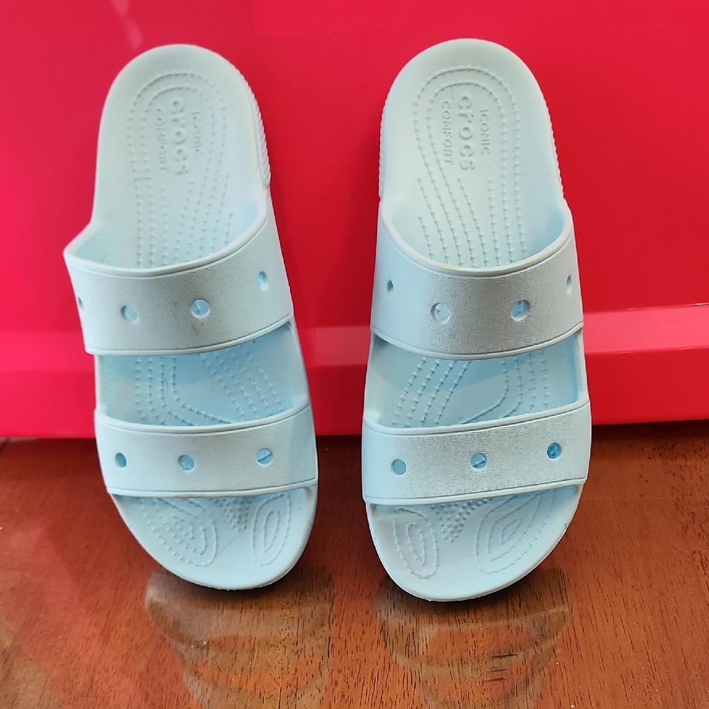 Crocs Stylish Light Blue Slide On Sandals